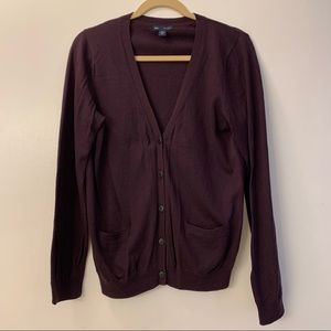 GAP Purple Cardigan with Silk Size Large